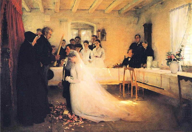 Pascal Adolphe Jean Dagnan-Bouveret Blessing of the Young Couple Before Marriage china oil painting image
